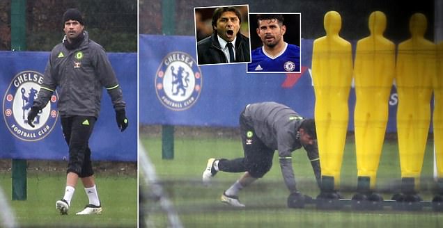 Diego Costa Latihan Sendirian setelah `Adu Mulut` dengan Conte